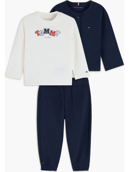 Tommy Hilfiger Βρεφικό Σετ για Αγόρι Χειμωνιάτικο Λευκό Navy Μπλε KN0KN02327-C1G