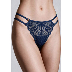 Milena By Paris Γυναικείο Sexy String με Δαντέλα Navy Μπλε 6990