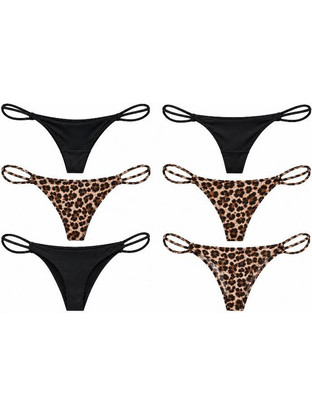 Modern Ocean Γυναικείο Sexy String Μαύρο Καφέ 2901