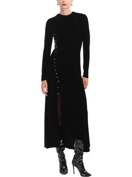 MY Tiffany Wearables Midi Βραδινό Φόρεμα Βελούδινο Μαύρο W27T2187