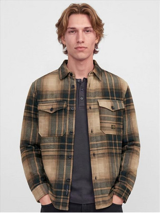 Jack & Jones Ανδρικό Πουκάμισο Βαμβακερό Καρό Μακρυμάνικο Κανονική Γραμμή Overshirt Καφέ 12305304