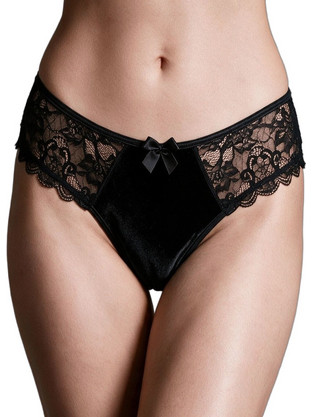Milena By Paris Γυναικείο Sexy Brazil με Δαντέλα Μαύρο 8566