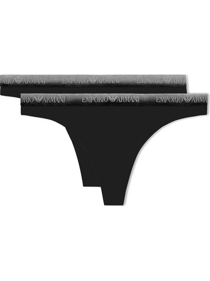 Emporio Armani Γυναικεία String Μαύρα 2Pack EW000402AF25572-UC001