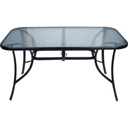 Epam Ορθογώνιο Τραπέζι Κήπου Rattan Μαύρο 140x80x72cm TAB-14080BL
