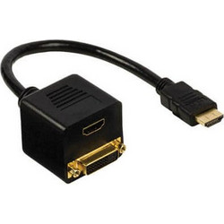 Καλώδιο Splitter Valueline - HDMI male σε DVI-D 24+1P/Female & HDMI/Female VGCP 34951B 0.20