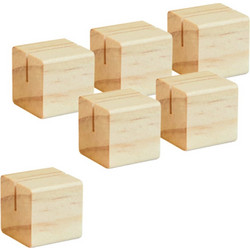 Σετ 6 ξύλινες βάσεις ετικετών TEAK, 2.5x2.5x2.5cm c42939