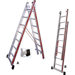 PROFAL ΣΚΑΛΑ AΛΟΥΜΙΝΙΟΥ ΠΤΥΣΣΟΜΕΝΗ 2X13 (ΜΟΝΗ ΚΑΙ ΔΙΠΛΗ) 800213