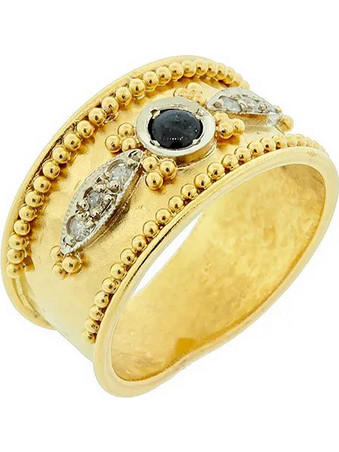 Million Diamonds Γυναικείο Δαχτυλίδι από Χρυσό 22K Χρυσό με Διαμάντι & Ζαφείρι RK3971