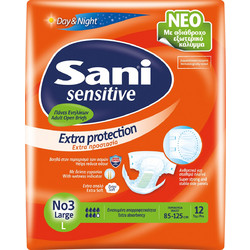 Sani Sensitive No3 Large Πάνες Ακράτειας 7 Σταγόνες 12τμχ
