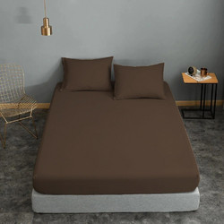 Komvos Σεντόνι Διπλό με Λάστιχο 150x200+20 Brown