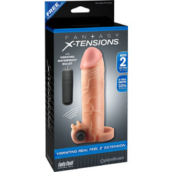 Pipedream Fantasy X-tensions Real Feel 2 Κάλυμμα Επιμήκυνσης Πέους με Δόνηση 16.5cm Flesh