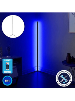 Μοντέρνο Minimal Επιδαπέδιο Μαύρο Φωτιστικό 150cm LED 24 Watt με Ασύρματο Χειριστήριο RF + Dimmer Μπλε GloboStar ALIEN Design GLOBO-150-6 GLOBO-150-6