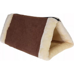 Κρεβάτι Γάτας 2 σε 1 σε καφέ μπεζ χρώμα, 90x60 cm, Cat cushion and tunnel - Aria Trade