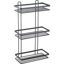 Επιτοίχια Εταζέρα 3 Θέσεων 25x12x46cm Elegant Μαύρη ESTIA 02-8710