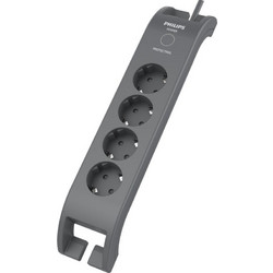 Πολύμπριζο 4 θέσεων Philips SPN3140A/GRS Μαύρο