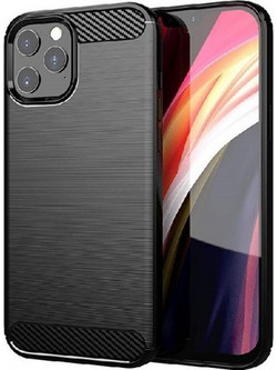 Θήκη Carbon Back Cover για iPhone 12 - 12 Pro - Μαύρο