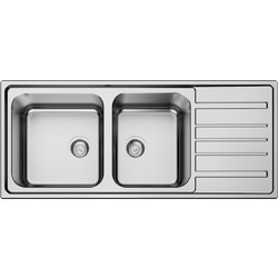 Macart Iris D-200 Υποκαθήμενος Νεροχύτης Inox Αντιστρεφόμενος Σατινέ 120x50cm