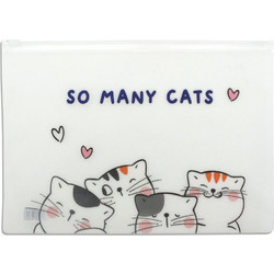 Φάκελος Ζιπ Α5 Διάφανος So Many Cats Καρδιές