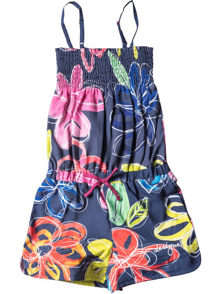 Παιδική σαλοπέτα Desigual για κορίτσια Colorful Flowers μπλε