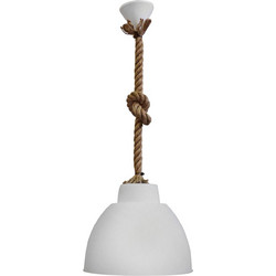 Heronia Lighting Κρεμαστό Φωτιστικό Οροφής με Σχοινί Μονόφωτο Λευκό Bottle-29 1/L 31-0941