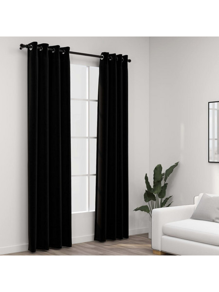 vidaXL Σετ Κουρτίνες Συσκότισης με Τρουκς 140x225 2τμχ 321153