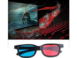 10pcs 3D Glasses Universal Black Frame Red Blue Cyan Anaglyph 3D Glasses 0.2mm For Movie Game DVD (OEM)