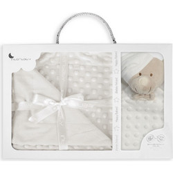 Interbaby Bear PD001B Κουβέρτα Αγκαλιάς Βελουτέ + Πανάκι Παρηγοριάς 80x110 Μπεζ