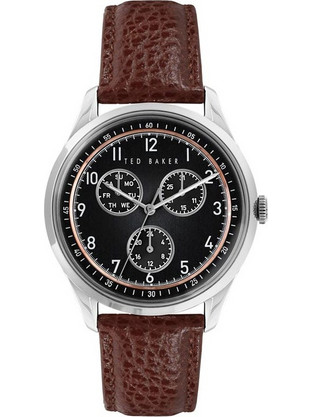 Ted Baker Ανδρικό Ρολόι με Καφέ Δερμάτινο Λουράκι BKPDQS108