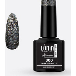 Lorin Gel Lacquer 300 Unspecified Glitter Ημιμόνιμο Βερνίκι Νυχιών 8ml
