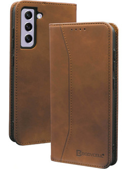 Bodycell PU Leather Book Case Brown (Samsung Galaxy S21 FE)