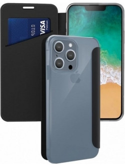 Muvit France Folio Case Transparent / Black (iPhone 13 Pro)