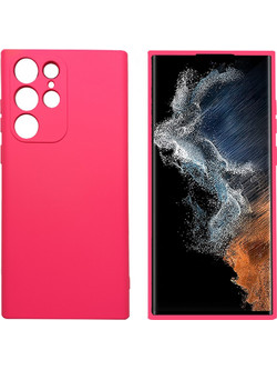 ΘΗΚΗ SAMSUNG S22 ULTRA 5G S908 6.8" SOLID SILICONE VELVET CAMERA GUARD FUCHSIA
