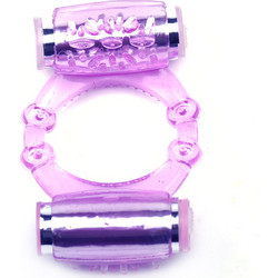 Purple Color Dual Vibrators Cock Ring