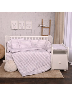 Lorelli Striped Σετ Κούνιας Grey 5τμχ
