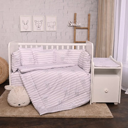 Lorelli Striped Σετ Κούνιας Grey 5τμχ