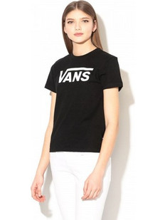 VANS T-SHIRT WMNS FLYING V CREW VN0A3UP4BLK ΜΑΥΡΟ