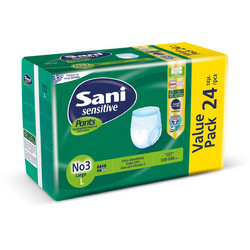 Sani Sensitive Pants No2 Medium Πάνες Βρακάκι Ακράτειας 6 Σταγόνες 24τμχ