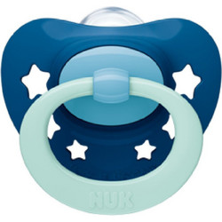 Nuk Signature Night Ανατομική Ορθοδοντική Πιπίλα Σιλικόνης Νυκτός 6-18m Stars Dark Blue