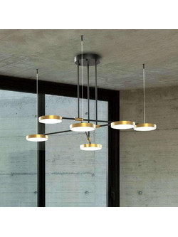 Φωτιστικό Οροφής Adam/6 1973 105x65cm 36W Black-Gold Sikrea Μέταλλο,Ακρυλικό
