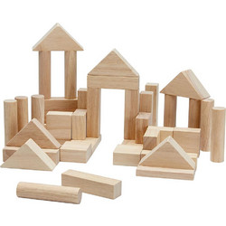 Plan Toys Ξύλινα Τουβλάκια 40 τμχ σε φυσικό χρώμα