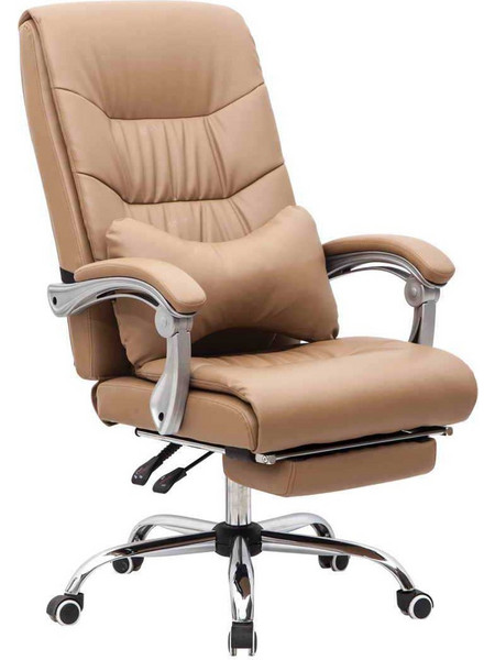 Woodwell BF9650 Καρέκλα Γραφείου Διευθυντική με Προσκέφαλο Στήριξη Μέσης και Ανάκλιση Μπεζ ΕΟ579,2