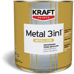 Kraft Paints Metal 3 in 1 Metallized Αντισκωριακό Διαλύτου Μετάλλου Ανθρακί 502 Ματ 0.75lt