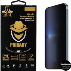Idol 1991 Privacy Anti-Spy Semi Curved Full Glue Tempered Glass (iPhone 13 Pro Max) Black