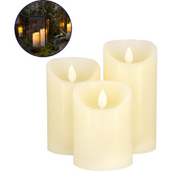 GLOBOSTAR(R) FIREFLAME 79555 Διακοσμητικό Κερί Παραφίνης με Εφέ Κινούμενης Φλόγας + IR Ασύρματο Χειριστήριο LED 0.5W 25lm 120 DC 3V με 2xAA Μπαταρίες IP20 Θερμό Λευκό 2700K Dimmable - Μπεζ -Μ7.5 x Π7.