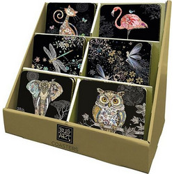 COASTERS BUG ART 0372 (Cork Backed Glossy Finished Thin Flexible Coasters Table Mats)