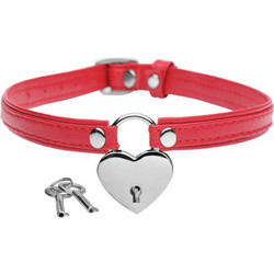 Master Series Heart Lock Collar Red
