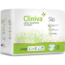 Cliniva Slip Large Πάνες Ακράτειας 7 Σταγόνες 21τμχ