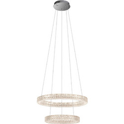 Sunlight Κρεμαστό Φωτιστικό Οροφής Πολύφωτο LED με Φυσικό Λευκό Φως Ασημί Φ40cm CILA-600+400