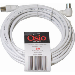 Osio Καλώδιο Κεραίας Coax Male to Coax Female Angle 90 5m White OSK-1340