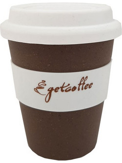 Eco Friendly Reusable Cup Getcoffee ποτήρι καφέ με καπάκι 350ml 50% coffee husk and 50% PP - 1 τεμ